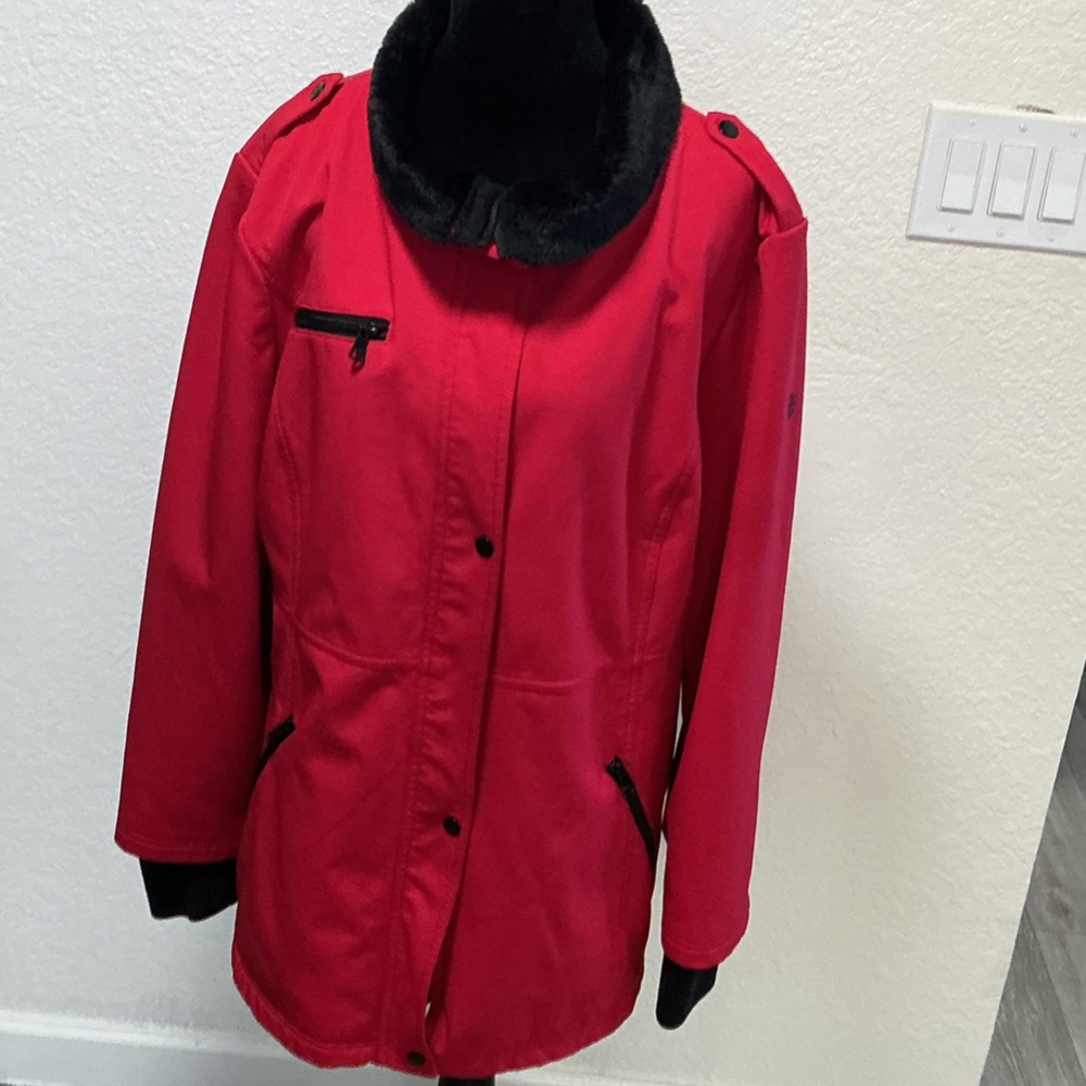 Jessica Simpson Vibrant Red Blazer with Black Details